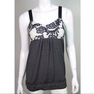 Lululemon floral tank with built in bra